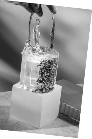 Black and white picture of an Axia Greek Mastiha Spirit and Gaucho Chimichurri Margarita Cocktail