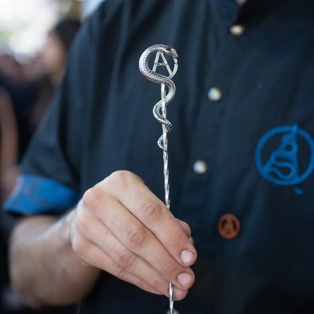 Axia Spirit Cocktail Stirrer being held by someone
