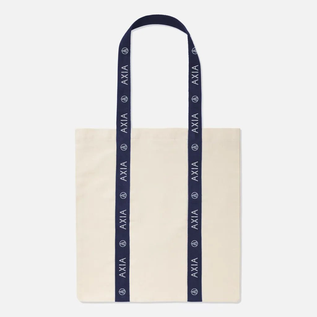 Axia Spirit Cotton Tote Bag on a light grey background