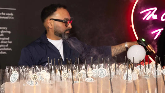 Axia Spirit cocktail bar at the Moco Museum London for Robbie Williams art exhibition opening